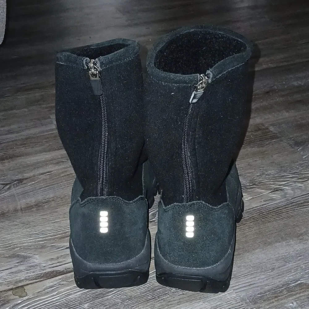 Land's End  black fleece boots Style  93160 Size  8 B NWOT